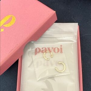 Pavoi Gold Beaded Hoop Earrings